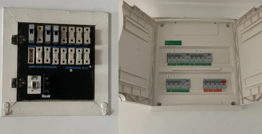 Old fuse board replaced with modern switchboard upgrade in Christchurch home