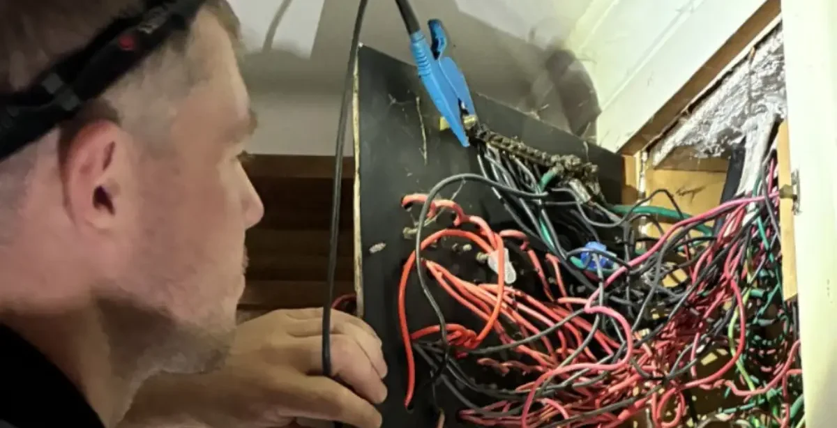 Sam from Easy Electrical working on a switchboard in Christchurch
