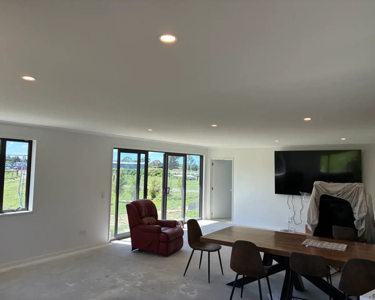 Modern LED downlights installed in a Christchurch new build